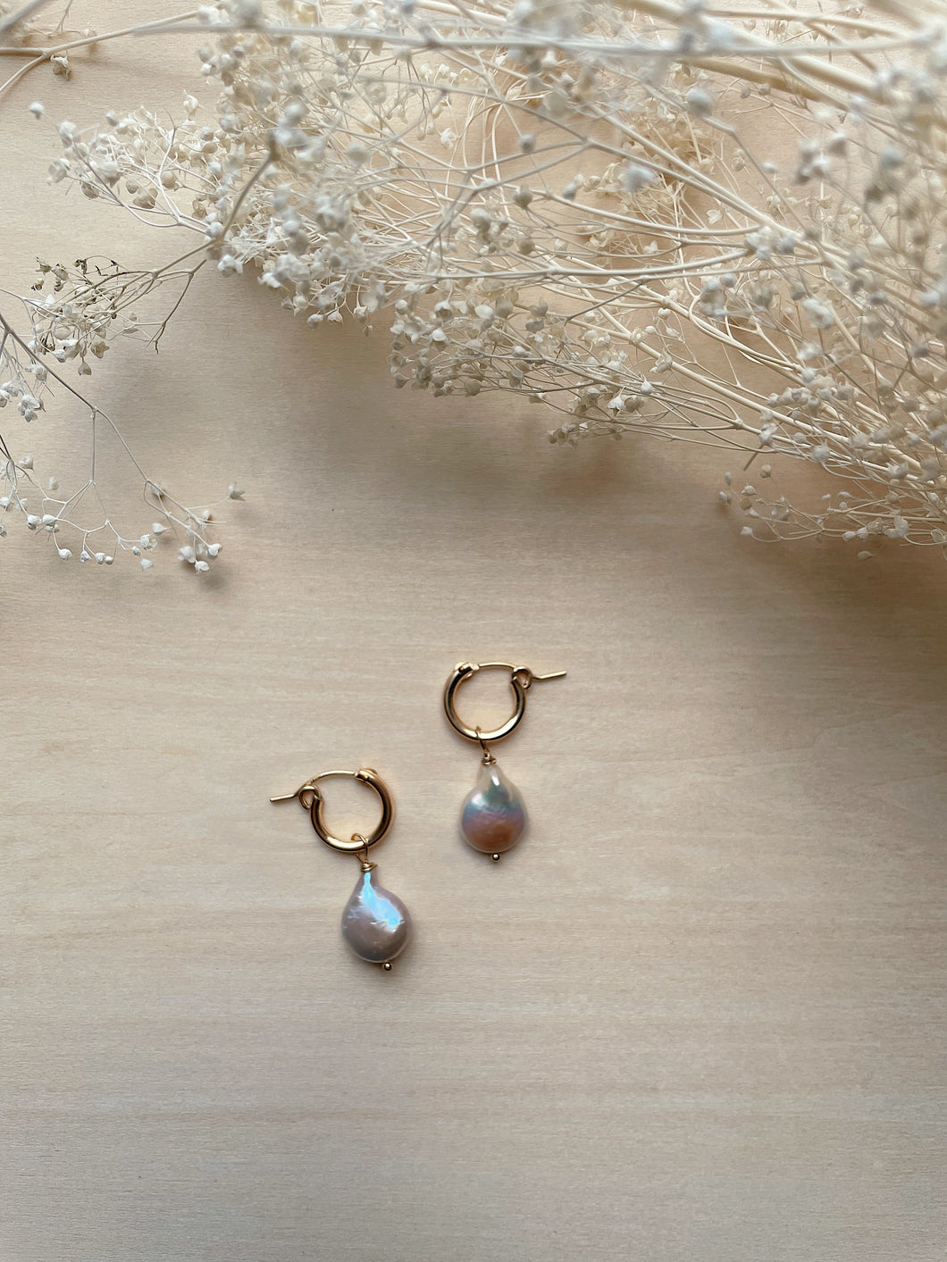 Small Pearl Hoops