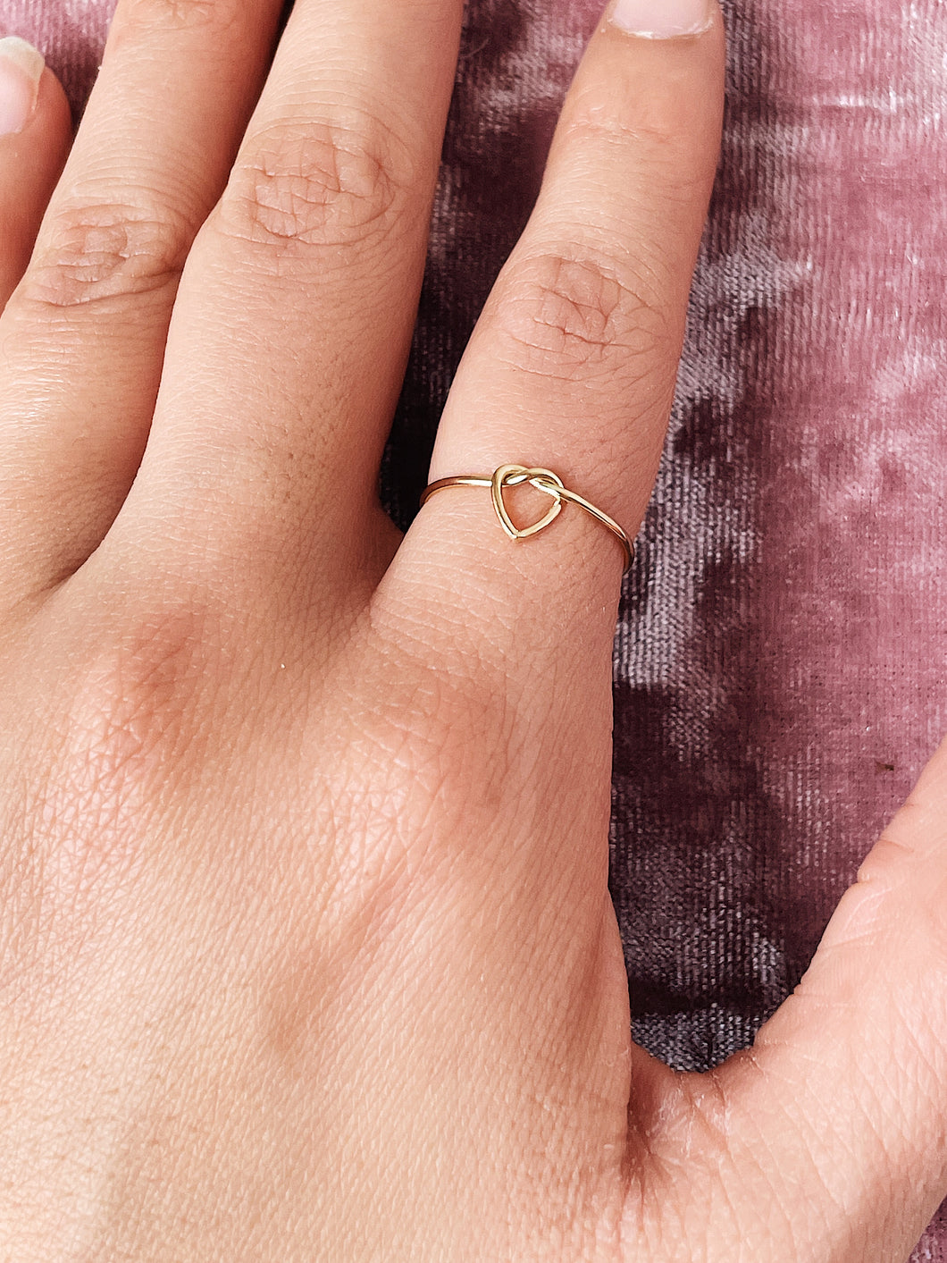 Gold Filled Knot Heart Ring