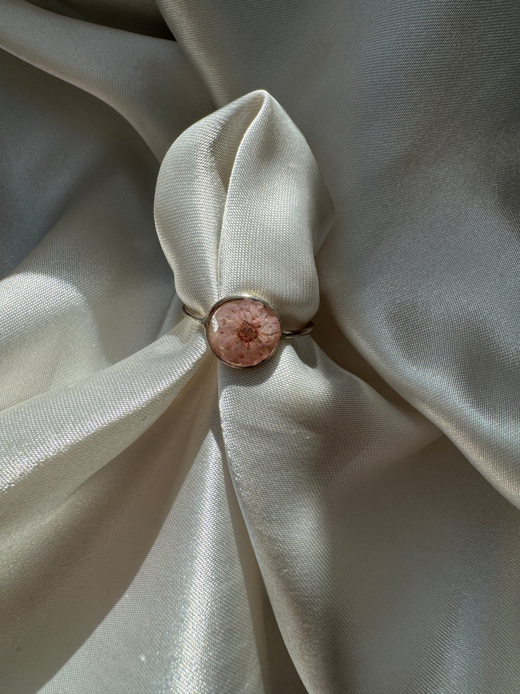 Pressed flower ring