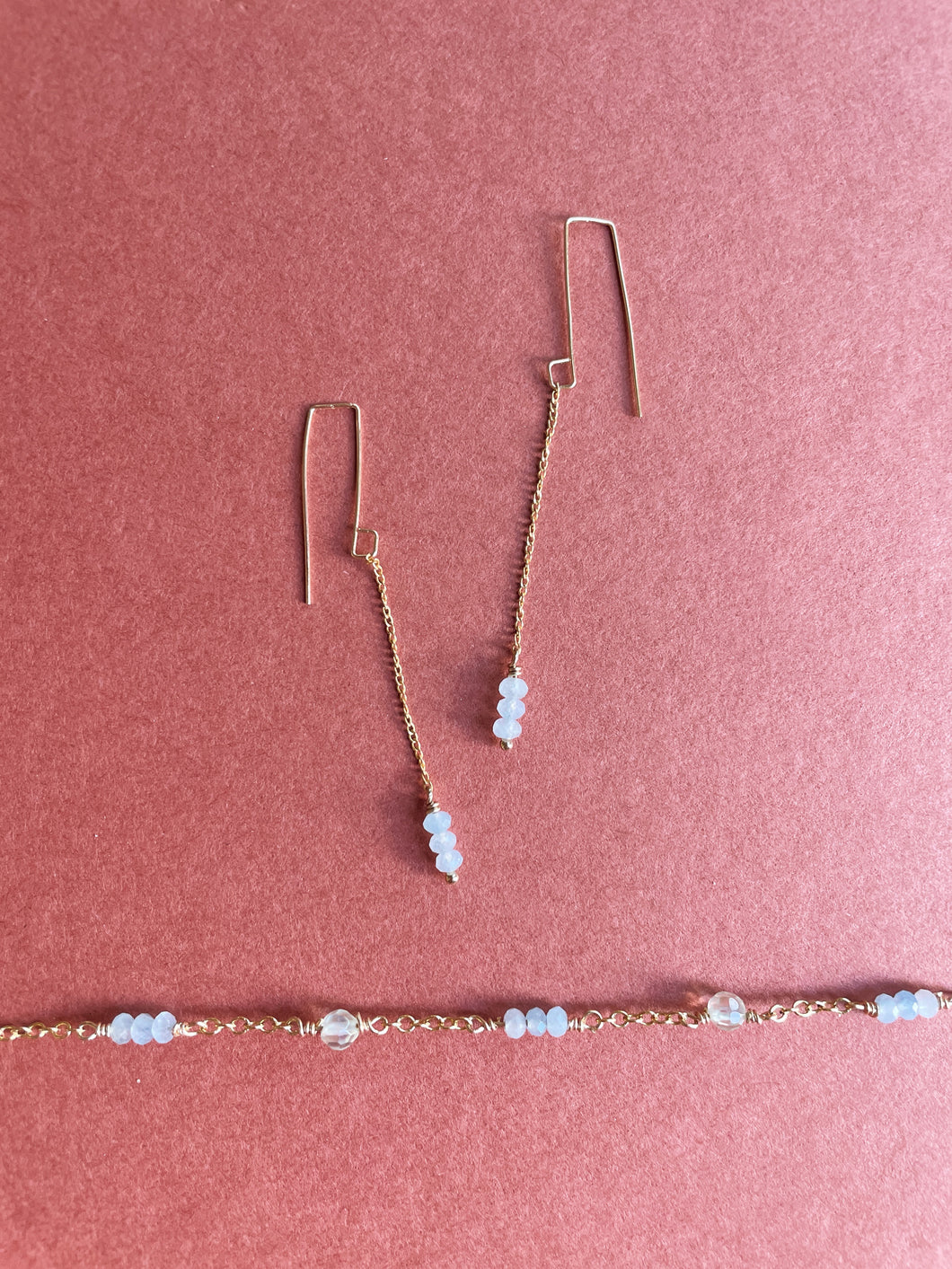 Aquamarine Threaders and Bracelet Set