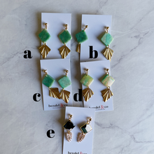 Load image into Gallery viewer, Story Sale Green Diamond Dangles
