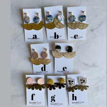 Load image into Gallery viewer, Story Sale Brass Half Moon Dangles
