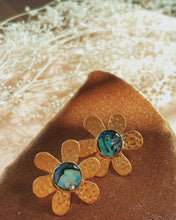 Load image into Gallery viewer, Abalone Silver Daisy Studs
