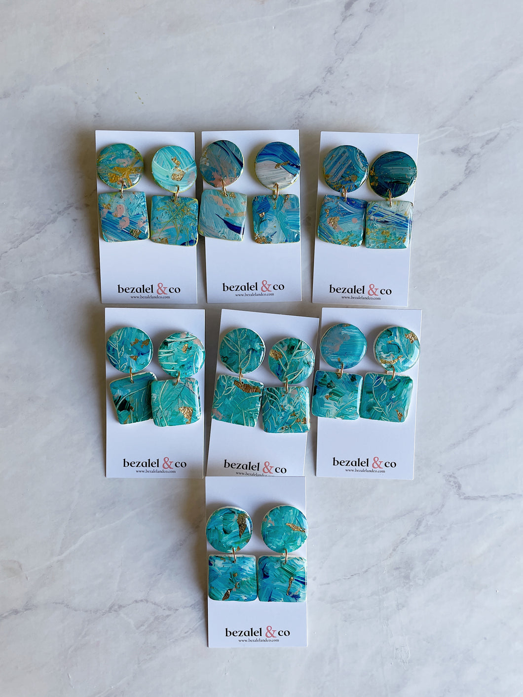 Story Sale Abstract Teal Dangles