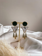 Load image into Gallery viewer, Chleo Black &amp; White Marble Dangle
