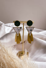 Load image into Gallery viewer, Chleo Black &amp; White Marble Dangle
