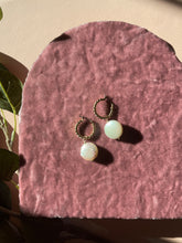 Load image into Gallery viewer, Braided Hoop Pearl Christa Dangles
