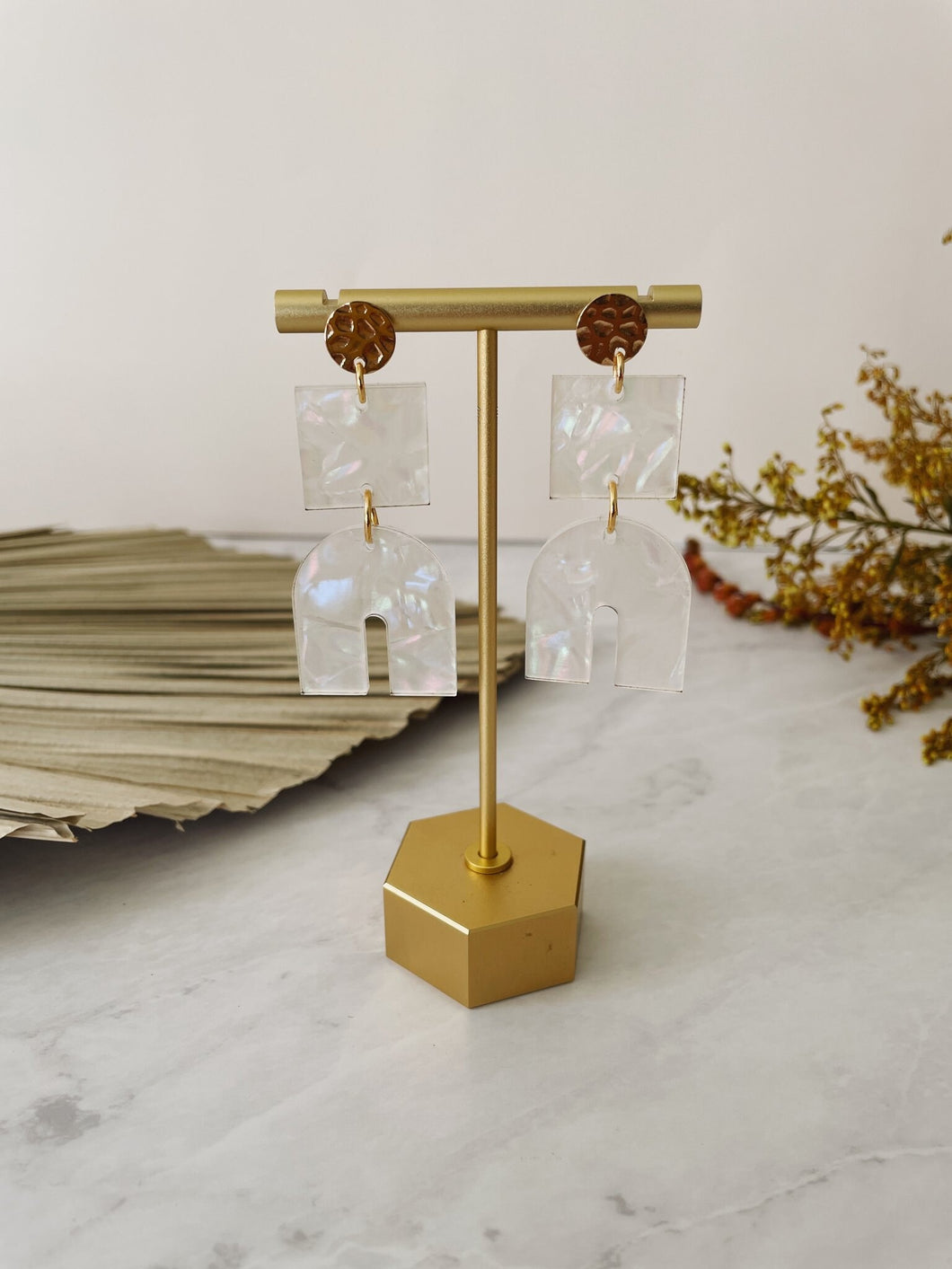 Square Opal Acrylic Dangles