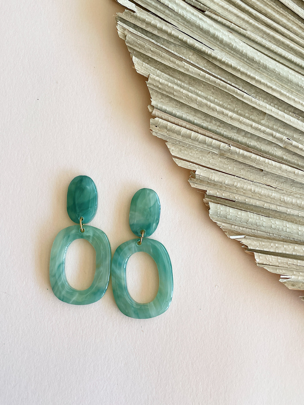 Jade acrylic dangles